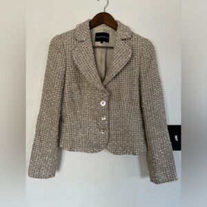 Emporio Armani Beige Tweed Blazer